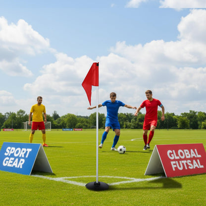 HunnmingRe 4 Pcs Soccer Corner Flags with Bag 60 Inches High Corner Flags for Soccer Field Indoor and Outdoor Training Grounds