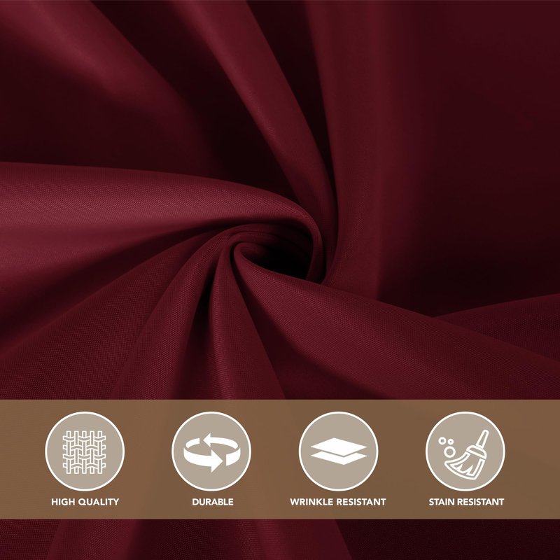 sancua 120 Inch Round Tablecloth, 8 Pack Burgundy - Circle Polyester Fabric Table Cloth for Chiristmas Party Reception Banquet Birthday, Washable Formal Table Cover (Fit 48-96 Inch Tables)
