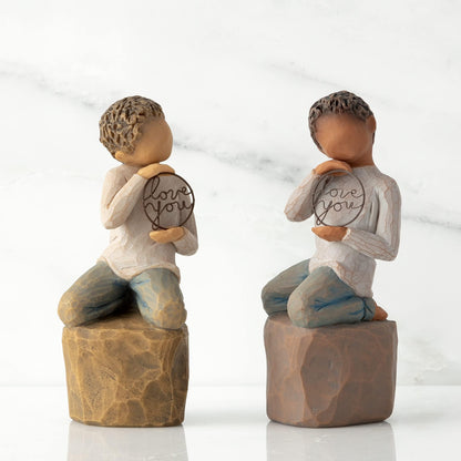 Willow Tree Love You Too (Lighter Skin), Sculpted Hand-Painted Figure