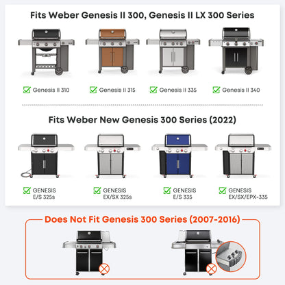 Stanbroil Stainless Steel Flat Top Griddle, Full-Size Griddle Insert for Weber Genesis II and Genesis II LX 300 Series Gas Grill