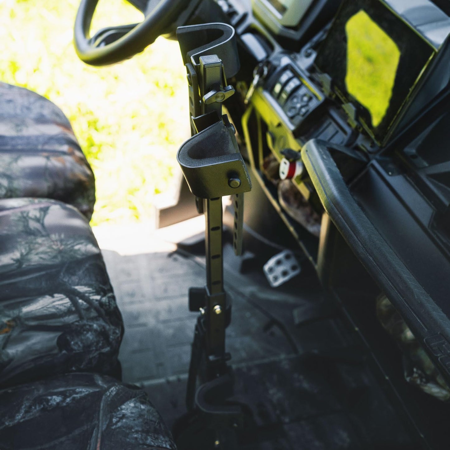 KEMIMOTO UTV Hunting Tool Holder Rack, Tie Down Anchor Compatible with Polaris Ranger General Sportsman, Bow Rack Tools Holder with Rubber Snubbers for Added Security