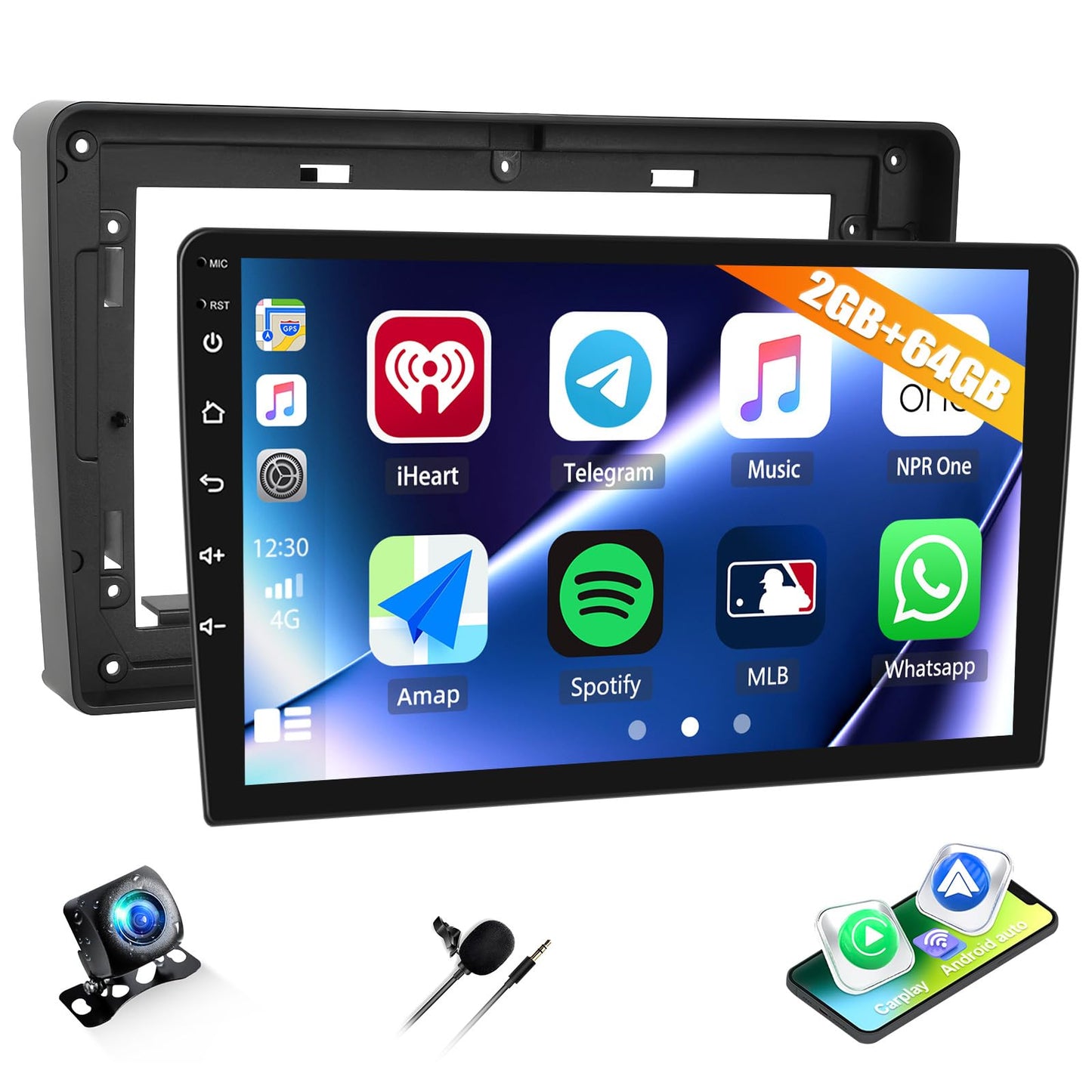 2+64G Car Stereo Radio for Ford Escape/Mazda Tribute 2001-2005 with Wireless CarPlay Android Auto, 9" Touch Screen Android 13 Car Radio with GPS Navigation Bluetooth WiFi Mirror Link Backup Camera