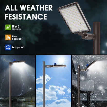 Dream Eeve 350W LED Parking Lot Light Slip Fitter Mount 52500LM Dusk to Dawn 5000K Outdoor Area Security Commercial IP65 Waterproof 100-277V for Driveway Parking Lot Stadium