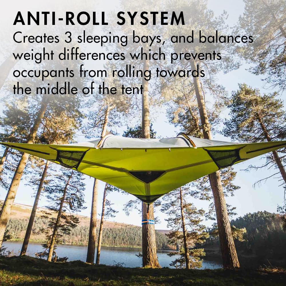 Tentsile Stingray V3 Tree Tent, Camping Hammock Tent, 3P Capacity, Portable Tree House Shelter for Campers, Backyards, Campgrounds (Dark Green)