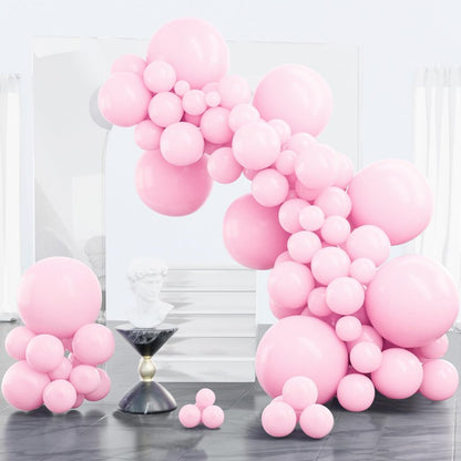 PartyWoo Baby Pink Balloons 100 pcs Different Sizes of 18 12 10 5 Inch Pastel Pale Light Pink Balloons Arch Kit Garland for Baby Shower Gender Reveal Birthday Princess Party Decorations Pink-Q05