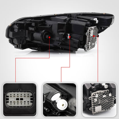 Huray HID Headlight Assembly for Jeep Cherokee 2019-2023 [Only for Xenon Type] OE Head Lamp Replacement Passenger Side