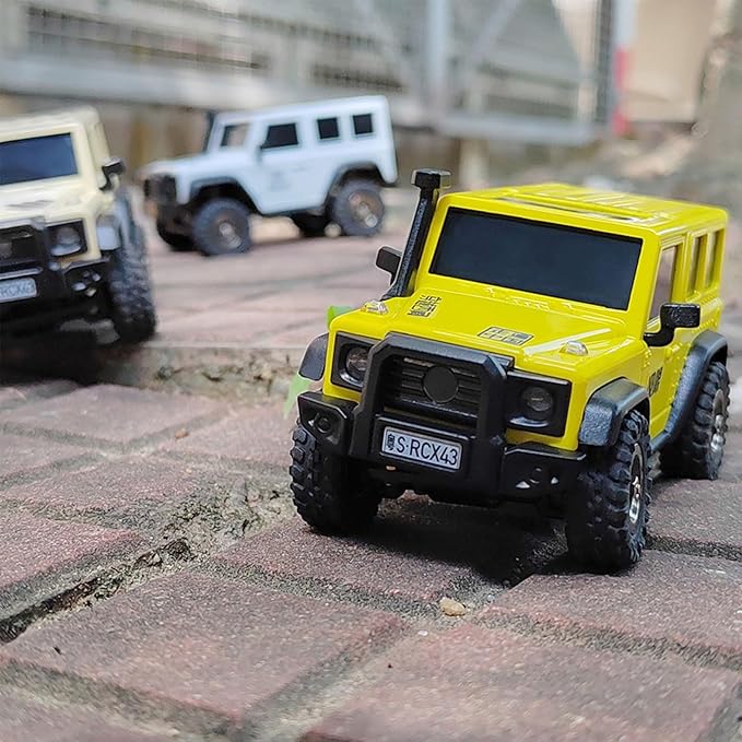 LDARC 1:43 Scale Mini RC Crawler RTR RC Rock Truck 4x4 2.4GHZ Hobby Grade Remote Control Car Model Vehicle RC Buggy Comes with a DIY Replaceable Body Shell(Grey)