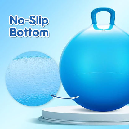 PlayZap Hopper Balls for Kids 3-8 18 Inches Bouncy Ball with Handle 18 Inflatable Bouncing Hopper 45cm Jumping Toys Garden Hopping Toys Girls Boys Gifts