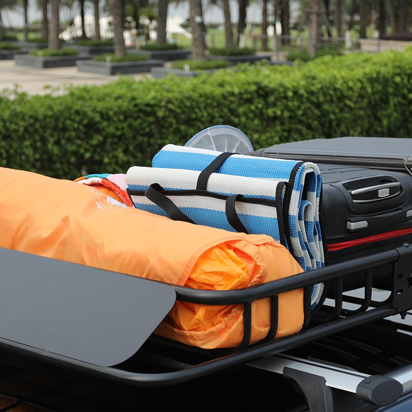 64 in x 39 in x 6 in Universal Roof Rack Basket, 200 LBS Black Electrophoretic Steel, Heavy Duty Rooftop Cargo Carrier for Kayak, Luggage, SUVs, Trucks