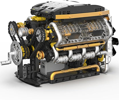 Karei V8 Engine Building Set V8 Engine Model Kit That Run with Manual &amp Electric Dual Working Modes V8 Building Motor Kit Runs 2 Directions and 2 Speeds STEM Toys Gifts for 14+ and Adult (1065