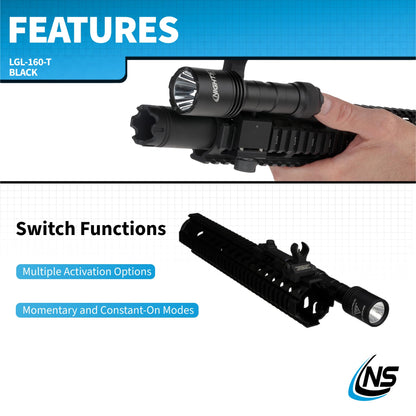 Nightstick LGL-160-T Turbo High Candela Long Gun Light Kit - 2 CR123 - Black
