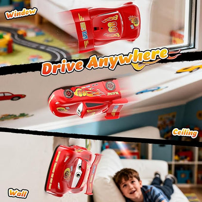 Wall Climbing RC Car Toy with Expression Stickers 360° Rotating Remote Control Stunt Car Rechargeable Toy Car for Kids Boys Girls Ages 3-12 Indoor Gift