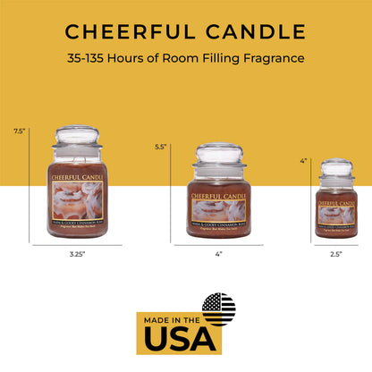 A Cheerful Giver - Warm & Gooey Cinnamon Buns Scented Glass Jar Candle (6 oz) with Lid & True to Life Fragrance Made in USA