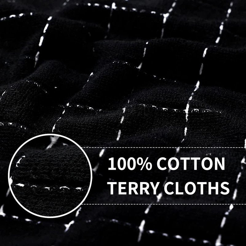 Homaxy 100% Cotton Terry Kitchen Dish Cloths, Ultra Soft and Absorbent Dish Towels for Kitchen, Suitable for Drying and Washing Dishes, 6 Pack, 12 x 12 Inches, Multiple Colour