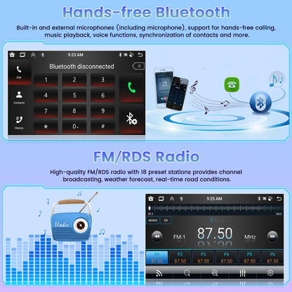 [8 Cores 4+64G] Car Radio for Jeep Wrangler JK Compass Grand Cherokee Dodge Ram, 10.1" 1280 * 720 Touch Screen Carplay Android Auto with 32EQ/Bluetooth5.0/GPS Navigation/5G WiFi