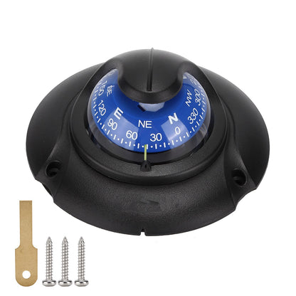 Wene Boat Compass Dash Mount Flush, Boating Compass Dashboard Suction with LED Light, Navigation Marine Compass Boats Surface Mount Electronic LED Light Marine Digital Compass for Car Boat Truck
