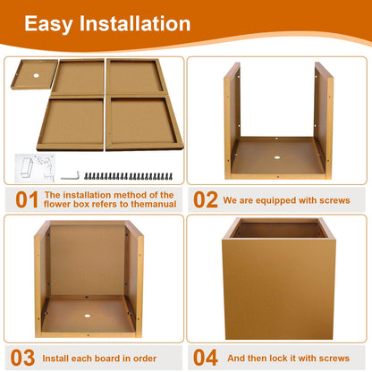Meyoppm Corten Steel Planter Box 21"x20"x20", Square Metal Planter Box Indoor&Outdoor, Steel Planter Heavy Duty for Commercial and Residential Use