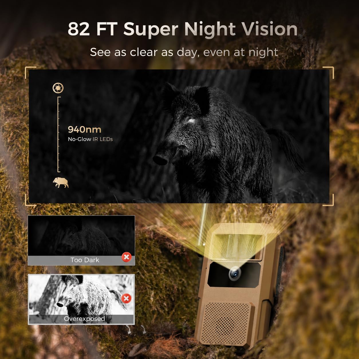 Loatos 48MP Trail Camera, AI Animal Detection Cellular Trail Camera 2K Live 4G LTE Built-in-SIM Real-Time Alert 0.1s Trigger Game Cameras with Night Vision Motion Activated Waterproof IP66 Trail Cam