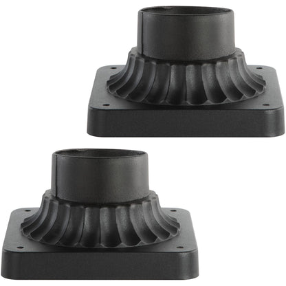 LUTEC Outdoor Post Light Mounting Base 2 Pack, Cast Aluminum, Matte Black, Model 9700008012-2pcs