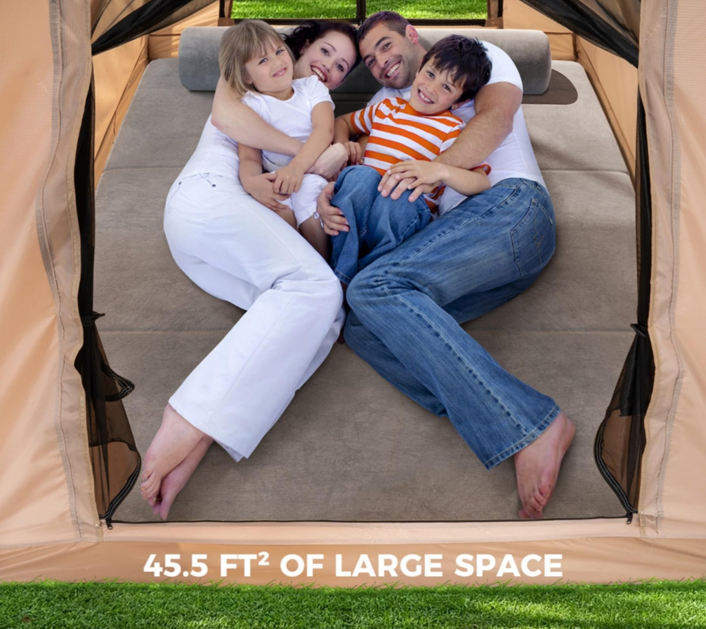 Trakiom Inflatable Tents for Camping 2-4 Person, Easy Set Up Camping Tent with Automatic & Manual Pump, Waterproof Blow Up Tent for Family Outdoor