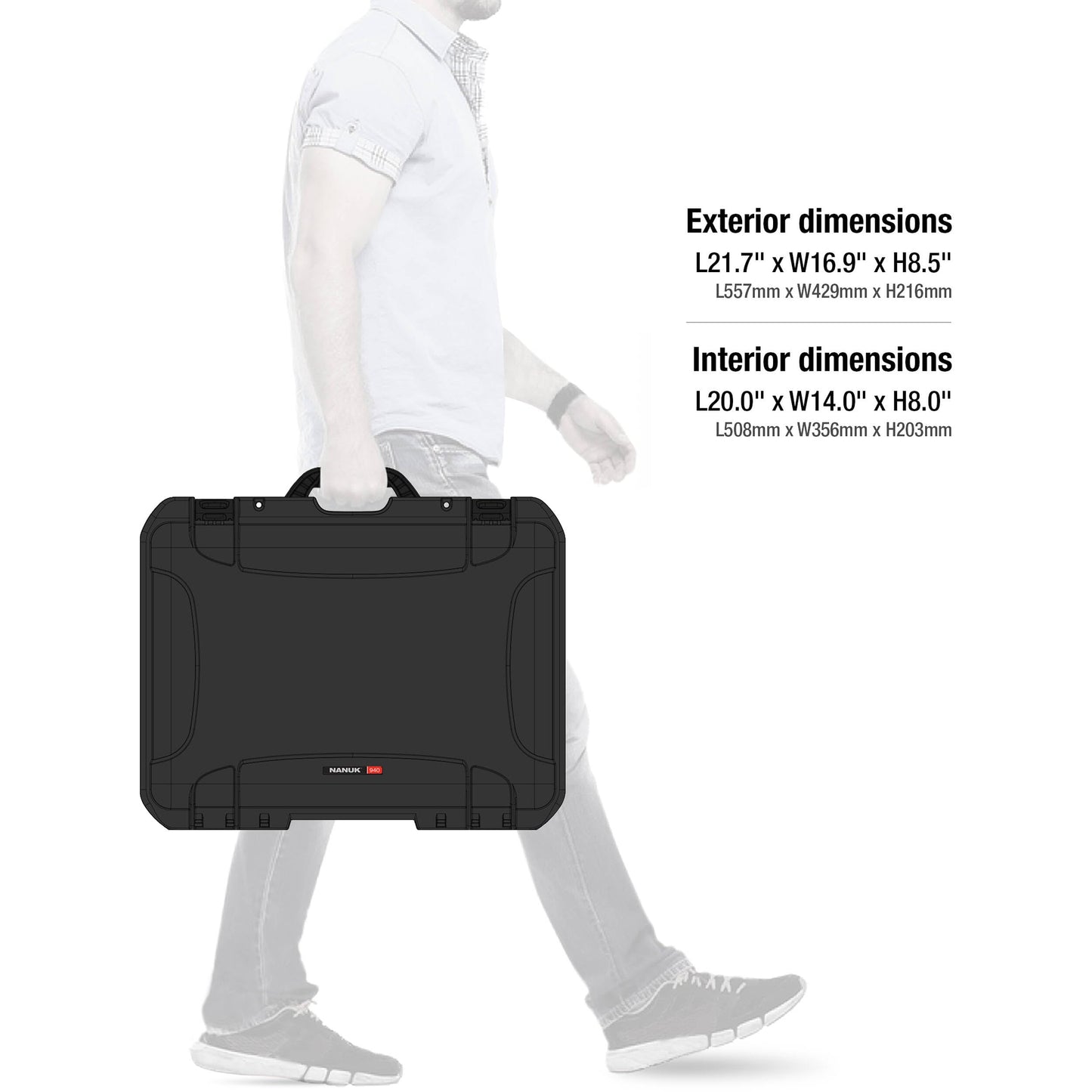 NANUK 940 Waterproof EMS/EMT Empty Hard Case with Dual-Compartment Lid Organizer and Padded Dividers – First Aid Organizer for Trauma Kits & IP67 Dustproof, Impact-Resistant – Black