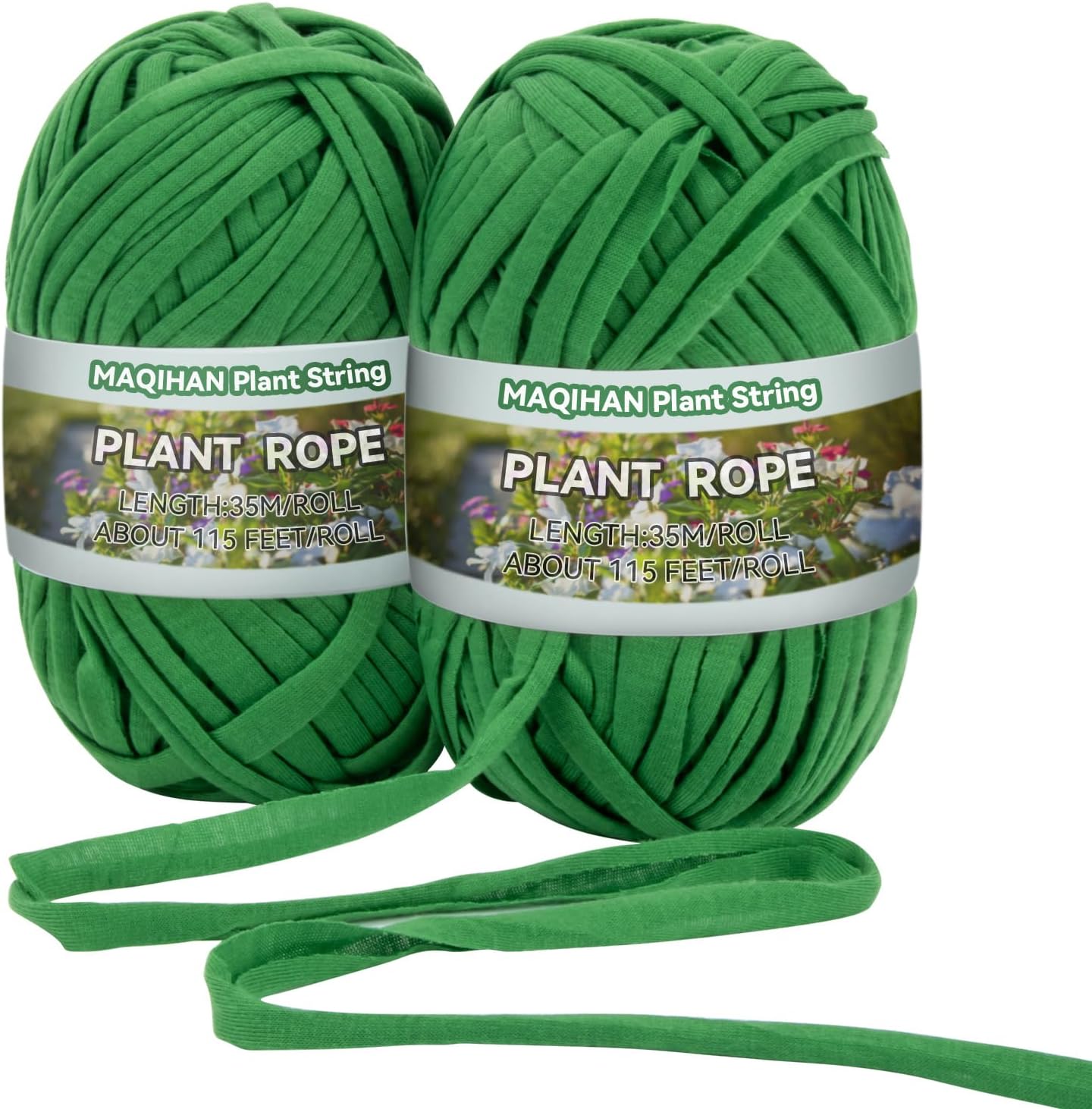 Skiennix Garden String - 2 Pack Plant Ties for Tree Support | 35M Roll, Green Soft Twine for All Plants