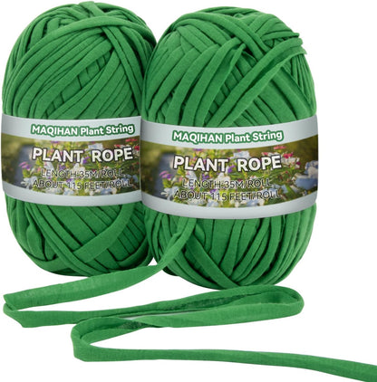 Skiennix Garden String - 2 Pack Plant Ties for Tree Support | 35M Roll, Green Soft Twine for All Plants