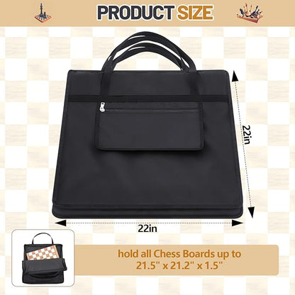 Inch Chess Bag Standard Chess Board Carrying Bag with a Single Zippered Pocket for Storing Your Equipment an Ideal Gift(22 x 22)