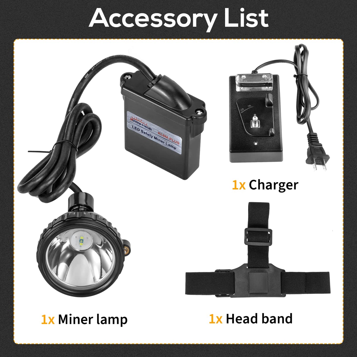 Super Bright Safety Mining Light Rechargeable LED Miner Headlamp, Explosion-Proof Waterproof Hard Hat Cap Lamp, High Lumens Head Torch Flashlight for Mining, Hunting, Camping, Hiking, and Outdoor Work