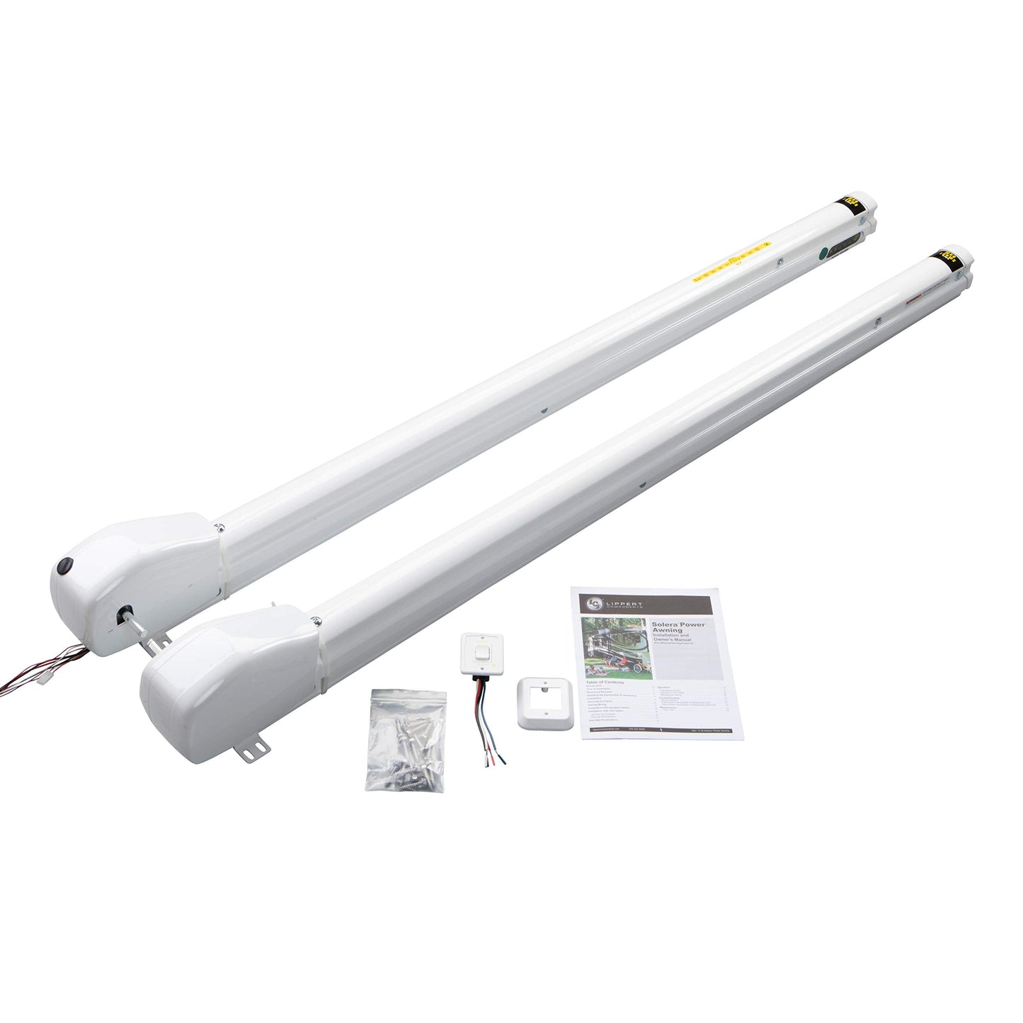 Solera 12V Smart Arm Awning Hardware Kit for 5th Wheel RVs and Travel Trailers - Standard - White