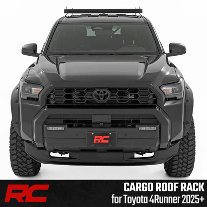 Rough Country Roof Rack System for Toyota 4Runner (2025-2026) - Aluminum Overland Cargo Carrier with T-Slot Mounting System, Adjustable Cross Bars