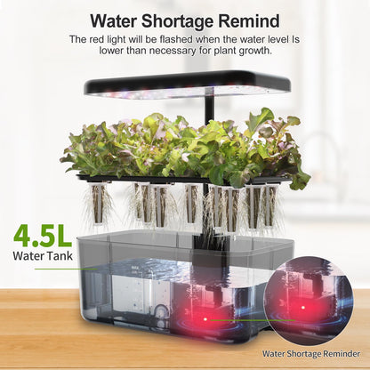 DRYADES 8-Pod Hydroponics Growing System Translucent Indoor Herb Garden with LED Grow Light Smart Quiet Pump Plant Germination Kit for Hydroponic Herbs, Vegetables, Lettuce Harvest on Countertop