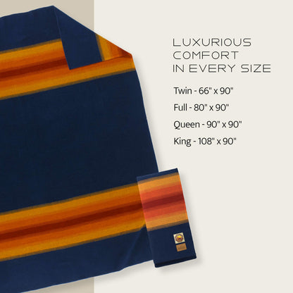 Pendleton National Park Blanket Twin 60" x 90" - 100% Wool, Soft and Durable Blanket for Home & Outdoor Adventures, Iconic Park Stripes Collectible Keepsake - Yosemite