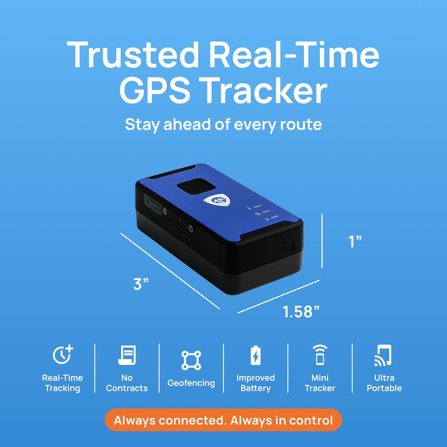 Brickhouse Security GPS Tracker for Vehicles No Monthly Fee - 1 Year Subscription Included - Portable LTE GPS International Tracking Devices for Cars Hidden - Tiny GPS Trackers for Cars - GPS Trackers