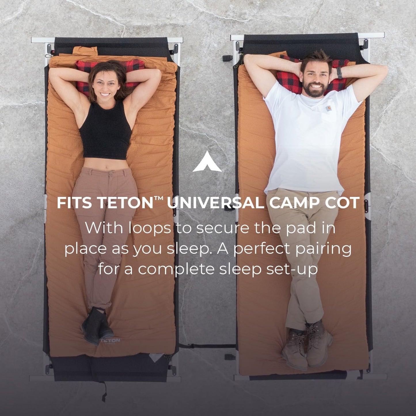 Teton Outfitter XL Sleeping Pad for Cot, Extra Thick Comfortable Camping Mattress for Adults, Portable Roll-Up Camp Pad, Durable Foam Cushioning