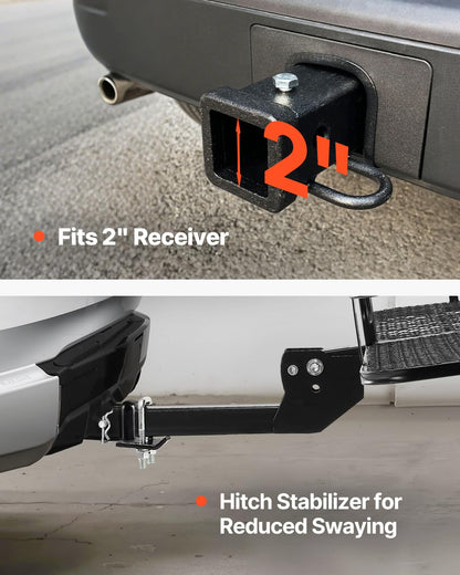 VEVOR 70" x 30" x 6", Hitch Cargo Carrier, 500 lbs Capacity with Nighttime Reflective Reminder, Folding Hitch Mount Cargo Carrier Basket with Hitch Lock for 2" Receiver, Fit for SUVs