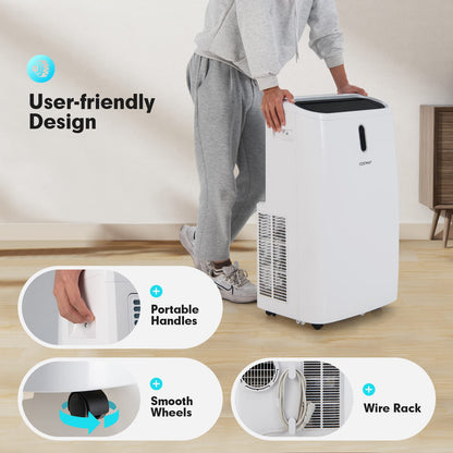 COSTWAY 14000BTU Portable Air Conditioner, 4-in-1 Oscillation Air Cooler with Cooling/Humidifier/Heater/Fan, 3 Speeds Fan, Remote Control, WiFi Smart Control (14000BTU)