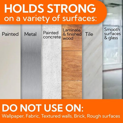 Hookay 10lbs Large Utility Hooks - Damage-Free Wall Hooks with 6 Adhesive Strips | Perfect for Garage, Office, Kitchen