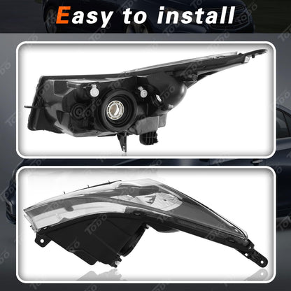 TODO Headlights Assembly Compatible with 2011-2015 Chevy Cruze Diesel Headlight Assemblies Headlamp Driver Left & Passenger Right Side