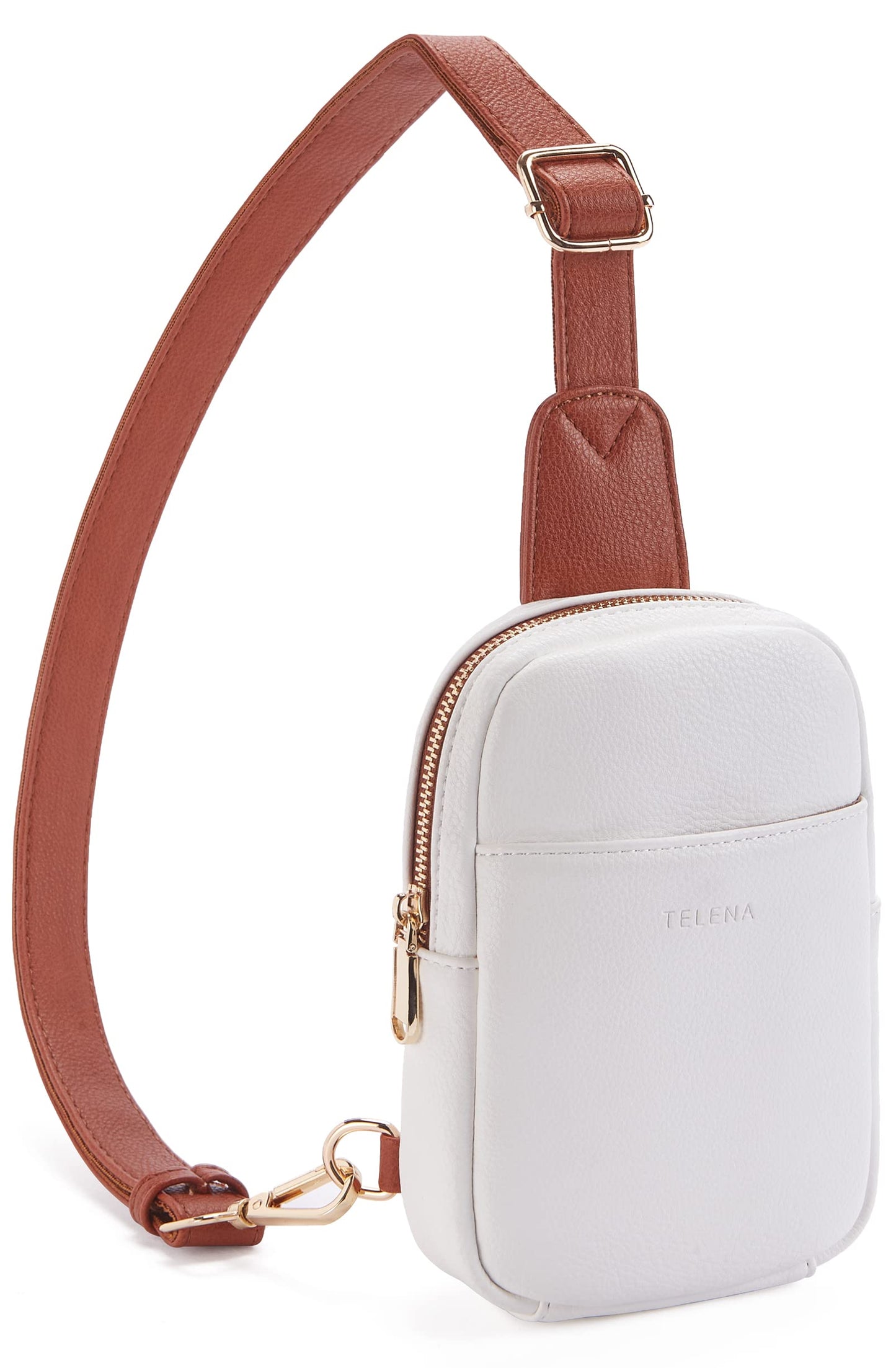 Telena Small Sling Bag for Women Leather Crossbody Fanny Packs Chest Bag for Women