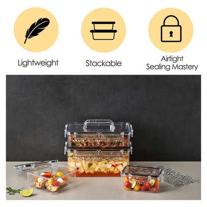 gotman Airtight Food Storage Containers with Lids Gift Set (6 pack) BPA-Free | Clear | Microwave, Freezer and Dishwasher Safe | Leak-Proof | Kitchen Fridge Organizer Fruit Boxes | Fresher Food