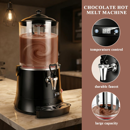 10L Commercial Hot Chocolate Machine & Beverage Dispenser - 110V Electric Warmer for Coffee, Hot Chocolate & Milk Tea, Professional Grade for Cafes & Restaurants