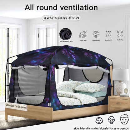 Bed Tent,Portable Privacy Sleeping Bed Canopy,Blackout 90% Drapes for Kids and Adult,Twin Size Indoor Space Tent with Breathable Large Mesh Windows