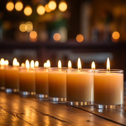 72 Pack Warm White Unscented Clear Glass Filled Votive Candles, Hand Poured Wax Candle Ideal Gifts for Aromatherapy Spa Weddings Birthdays Holidays Party