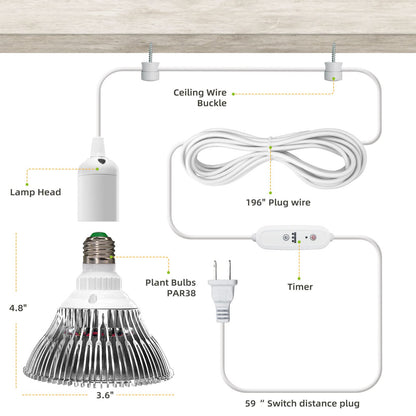 SpeePlant LED Grow Light Bulbs+4-Tier Plant Stand with Zippered PVC Tent, 27" L x 19" W x 59" H
