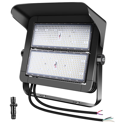 ledmo 500W Dimmable Led High Mast Stadium Light, 75000LM Super Bright Outdoor Arena Floodlight Adjustable IP66 5000K 100-277V Sports Court Lighting for Commercial Square Ballpark Large Yard Area