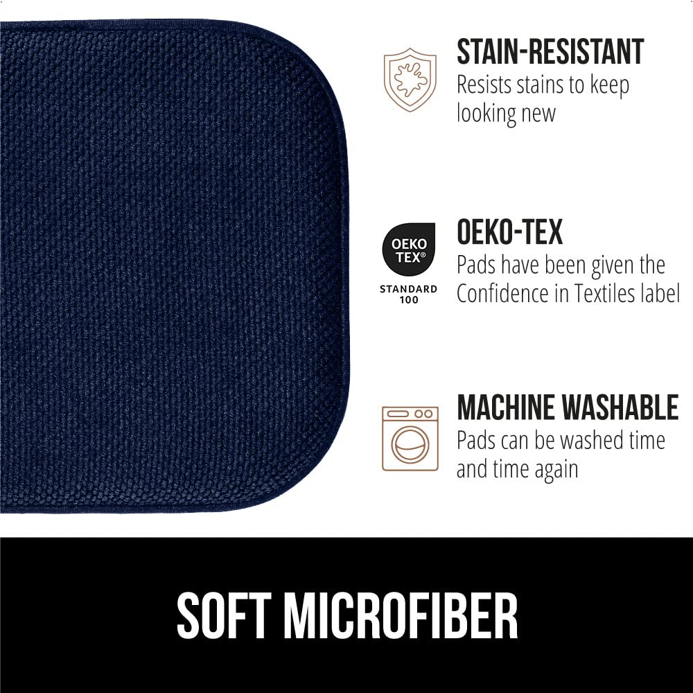 GORILLA GRIP Slip Resistant Chair Cushions, No Ties Required, Memory Foam Pads for Dining Room, Kitchen Table, Office, Rocking Chairs, Plush Seat Cover Cushion Pad, Home Decor, Set of 4 16x16, Beige