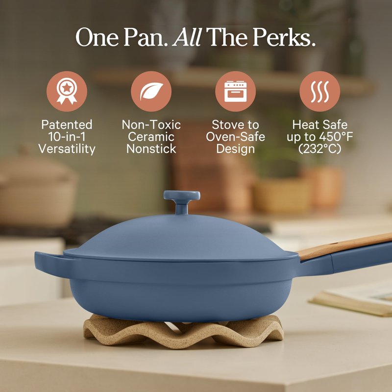 Our Place Always Pan 2.0 | 10.5" Ceramic Pan with Modular Lid, Steamer Basket & Spatula | Patented 10-in-1 Nonstick, Non-Toxic Cookware Made Without PFAS | Induction & Oven-Safe up to 450°F | Lavender