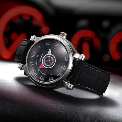 BERNY Mechanical Watch for Men Automatic Movement Miyota 8215 Multifunction Calendar Luminous Hands Exhibition Back Cover 5ATM Waterproof