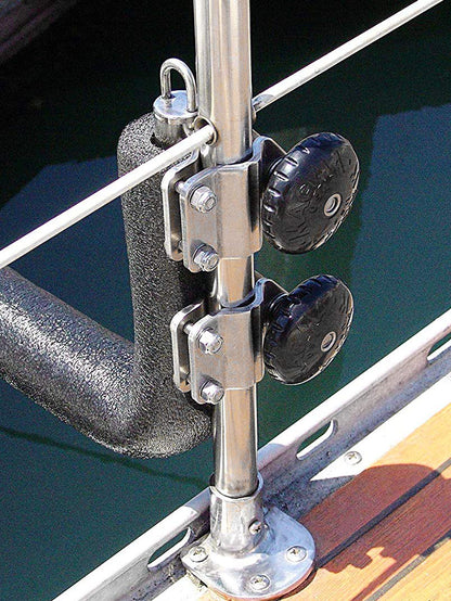 Magma Kayak/SUP Boat Rack R10-626 - 304 Stainless Steel Storage for Kayaks & Paddle Boards - Fits Standard Round Rail - Includes Padding & Tie-Down Points - Quick-Release Knob System